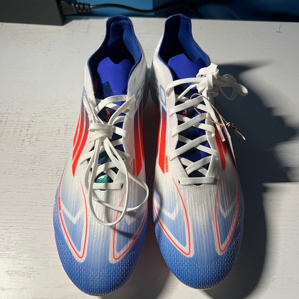 adidas White, Blue, and Red Athletic Shoes